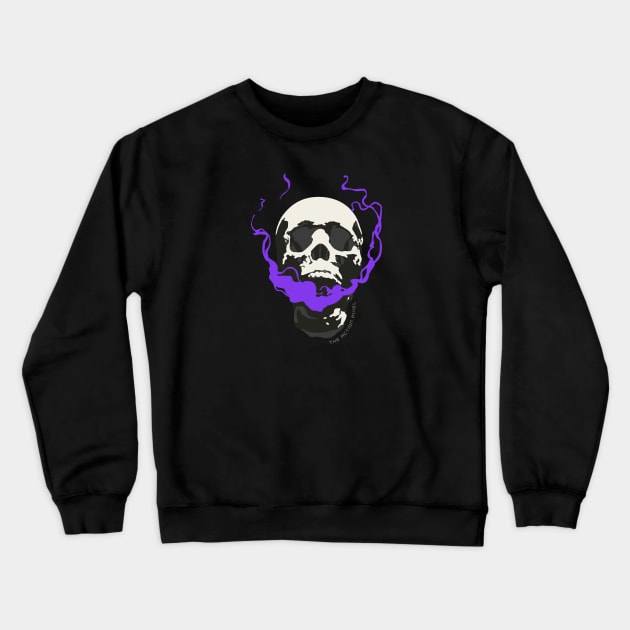 Smoking Skull Crewneck Sweatshirt by TheActionPixel